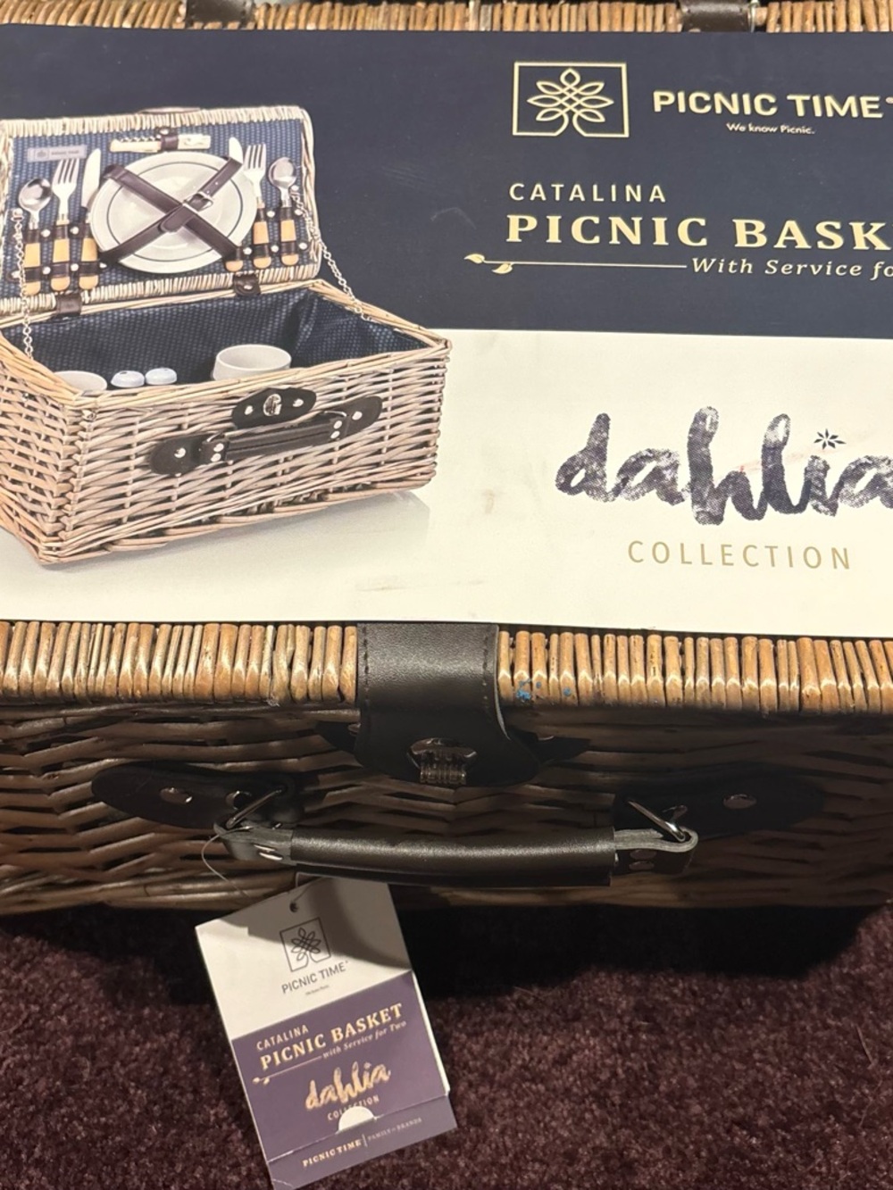 Picnic Time Catalina Dahlia Picnic Basket - Brown